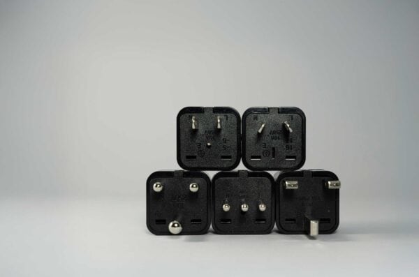 A multipurpose international adapter plug selection of 5 adapters